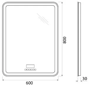 Зеркало с подсветкой BelBagno MARINO 60x80 bluetooth, цифровой термометр, радио SPC-MAR-600-800-LED-TCH-RAD Зеркало с подсветкой BelBagno MARINO 60x80 bluetooth, цифровой термометр, радио SPC-MAR-600-800-LED-TCH-RAD, 2