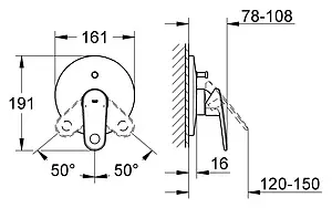 Смеситель для ванны скрытого монтажа Grohe Europlus II хром 19536002 Смеситель для ванны скрытого монтажа Grohe Europlus II хром 19536002, 2