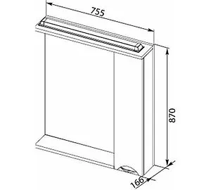 Шкаф-зеркало Aquanet Гретта 75 R белый/светлый дуб 00173986, 2