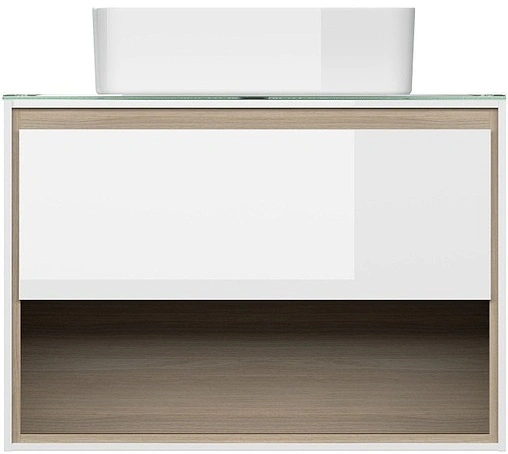 Тумба-умывальник подвесная Cersanit Louna 80 белый/дуб Эврика SP-SZ-LOU80-BL/Wh+