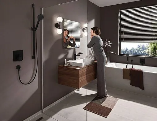 Смеситель для ванны скрытого монтажа Hansgrohe Vivenis чёрный матовый 75416670