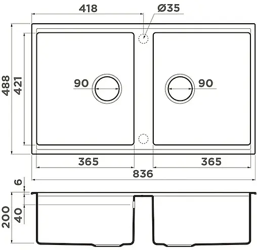 Мойка кухонная Omoikiri Kitagawa 83-2-U-GB графит 4993811