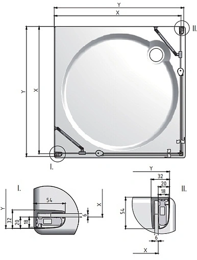 Душевая дверь 1200мм прозрачное стекло Roltechnik Tower Line TDO1/1200 724-1200000-00-02