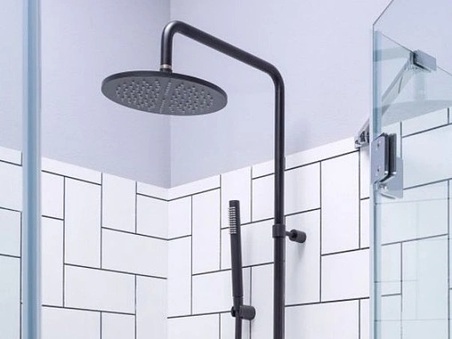 Душевая система с термостатом для душа Paffoni Birillo чёрный матовый ZCOL684LIQNO