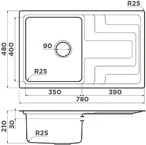 Мойка кухонная Omoikiri Mizu 78-IN нержавеющая сталь 4973730 Мойка кухонная Omoikiri Mizu 78-IN нержавеющая сталь 4973730, 2