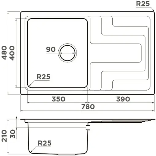 Мойка кухонная Omoikiri Mizu 78-IN нержавеющая сталь 4973730