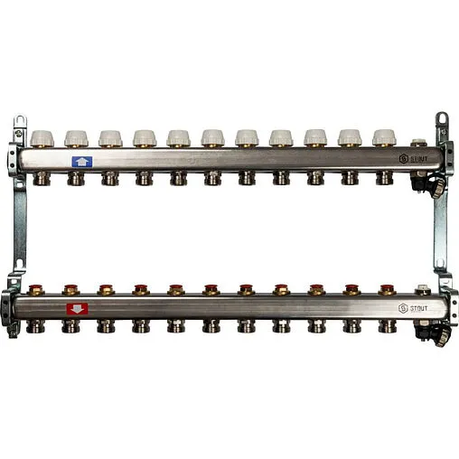 Группа коллекторная без расходомеров 3 отвода 1&quot;в/в x ¾&quot;ек Stout SMS-0932-000003