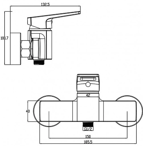 Смеситель для душа Swedbe Kronos чёрный матовый 2020B