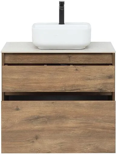 Тумба-умывальник подвесная Aquanet Nova Lite 75 дуб рустикальный 00249515+00242338