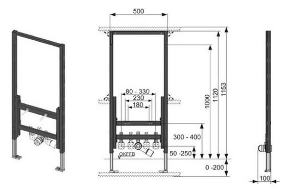 Инсталляция для биде TECEprofil 9330000