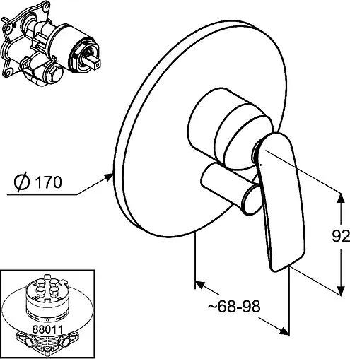 Смеситель для ванны скрытого монтажа Kludi Balance хром 526500575 Смеситель для ванны скрытого монтажа Kludi Balance хром 526500575