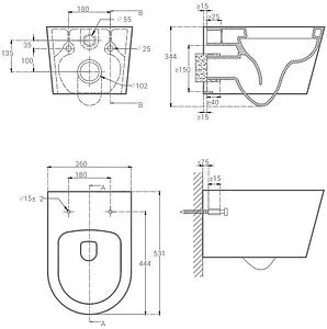 Унитаз подвесной безободковый Hansmann keramik Round Dark Grey темно-серый УНИ0020, 2