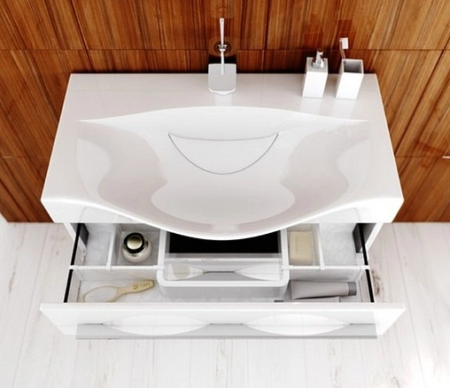 Тумба-умывальник подвесная Aqwella Milan 100 белый Mil.01.10/2/W+Ber.10.04.D