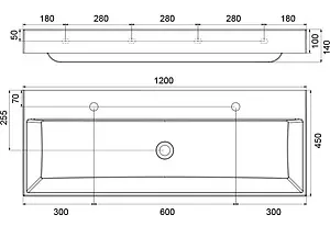 Раковина Ravak Natural Duo 120 белый XJO01212000, 2