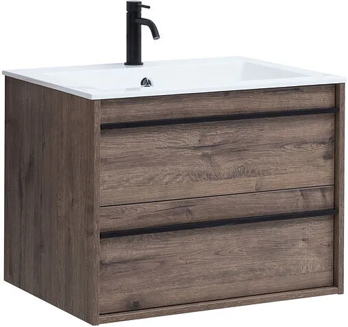 Тумба под умывальник подвесная Aquanet Lino 70 дуб веллингтон 00253911