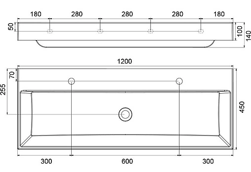 Раковина Ravak Natural Duo 120 белый XJO01212000