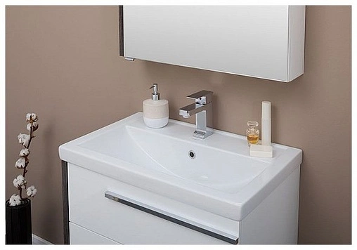 Тумба под умывальник Aquanet Фостер 70 белый/эвкалипт мистери 00202064