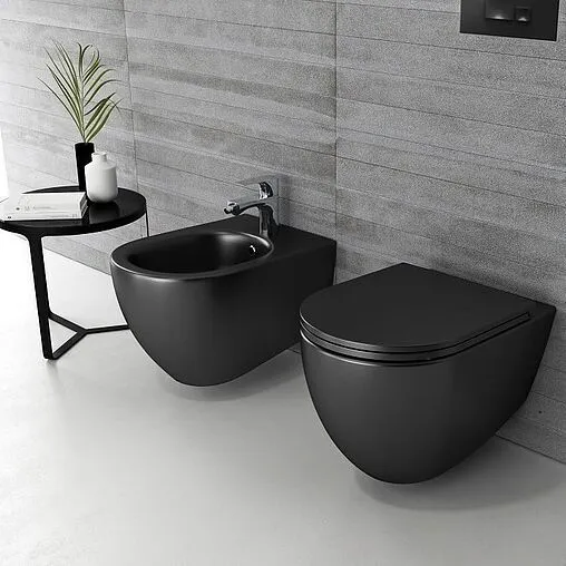 Унитаз подвесной безободковый ISVEA Infinity Vortex черный матовый 10NF02003-2N