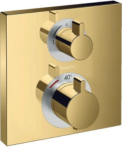 Термостат для 2 потребителей Hansgrohe Ecostat Square полированное золото 15714990