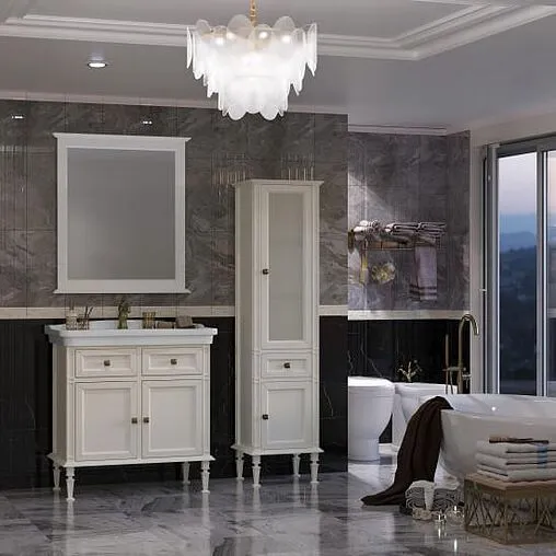 Шкаф-пенал напольный Opadiris Кантара 46 R белый 00-00004354