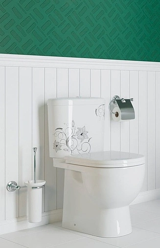 Унитаз-компакт Sanita Luxe Art Flora белый (рисунок) ARTSLCC10040622