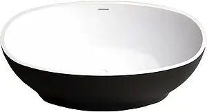 Ванна акриловая отдельностоящая Abber 165x80 белый/панель Black matte AB9207MB, 1