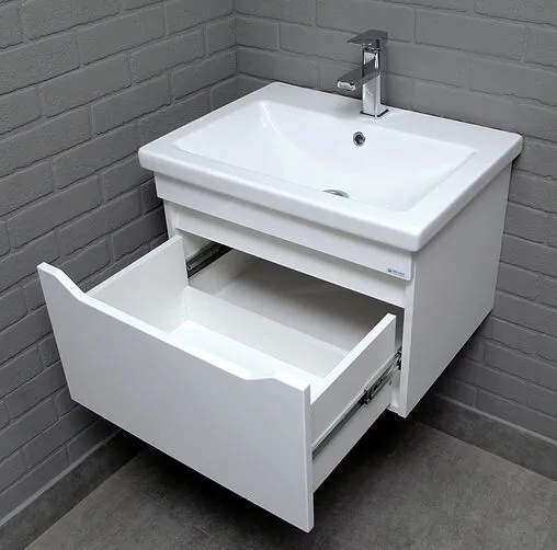 Тумба-умывальник подвесная Айсберг Ева 60 белый DA5910T+S-UM-COM60/1-w