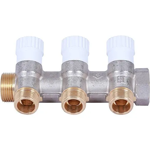 Коллектор регулирующий проходной 3 отвода ¾"в/н x ½"н Stout SMB 6852 341203 Коллектор регулирующий проходной 3 отвода ¾"в/н x ½"н Stout SMB 6852 341203