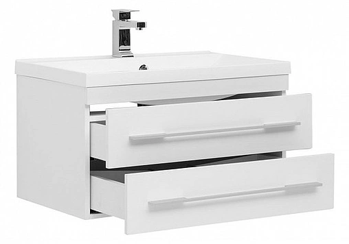 Тумба-умывальник подвесная Aquanet Нота 75 белый 00171487+00204118