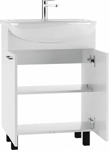 Тумба-умывальник напольная Айсберг Контраст 60 белый DA2703T+4620008192772, 4