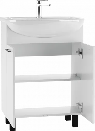 Тумба-умывальник напольная Айсберг Контраст 60 белый DA2703T+4620008192772