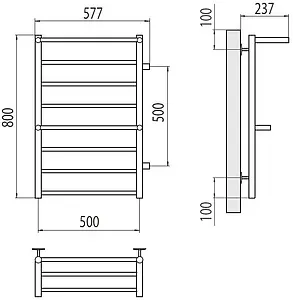 Полотенцесушитель водяной лесенка Terminus Анкона П8 500х800 бп500 полированная сталь 4670078529961, 2