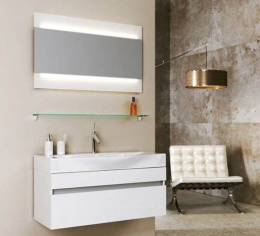 Тумба-умывальник Aqwella Bergamo 100 белый Ber.01.10/W+Ber.10.04.D