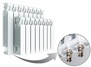 Радиатор биметаллический 11 секций нижнее левое подключение Rifar Base Ventil 500 RBVL50011, 3