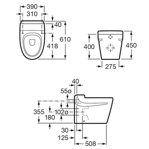 Унитаз приставной Roca Khroma белый 347657000