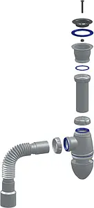 Сифон бутылочный для раковины Unicorn белый А220 Сифон бутылочный для раковины Unicorn белый А220, 2