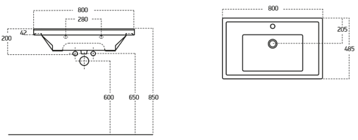 Раковина Sanovit Exclusive 80 белый 8080-KL