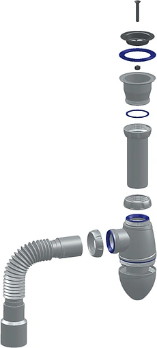 Сифон бутылочный для раковины Unicorn белый А220 Сифон бутылочный для раковины Unicorn белый А220