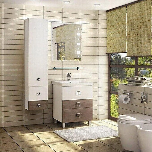 Тумба под умывальник напольная Aquaton Стамбул 65 M белый/лиственница 1A145801ST580