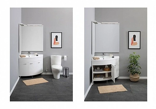 Тумба под умывальник напольная Aquanet Корнер 89 L белый 00158824