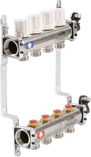 Группа коллекторная распределительная 4 отвода 1&quot;в/в x ¾&quot;ек Uni-fitt 451I4304
