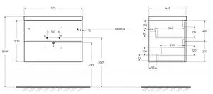 Тумба-умывальник подвесная BelBagno AURORA 70 Rovere Nebrasca Nature AURORA-700-2C-SO-RNN+BB700/450-LV-MR-AST, 2