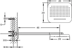 Лейка верхнего душа с настенным креплением Cezares Tesoro хром TESORO-F-TD2P-01, 2