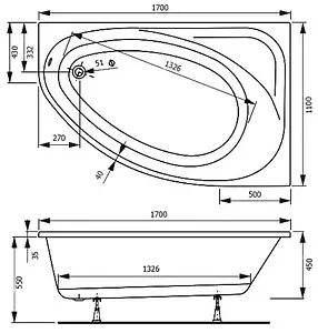 Ванна акриловая Vagnerplast Hapi 170x110 R VPBA170HAP3PX-04 Ванна акриловая Vagnerplast Hapi 170x110 R VPBA170HAP3PX-04, 2