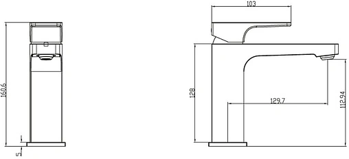 Смеситель для раковины Villeroy&amp;Boch Architectura Square хром TVW12500400061