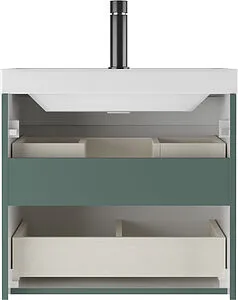 Тумба-умывальник подвесная Домино Garden 60 зеленый матовый DG2501T+4670142930044, 5