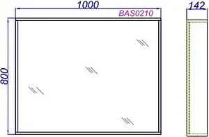 Зеркало Aqwella Basic 80 дуб золотой BAS0210DZ, 2