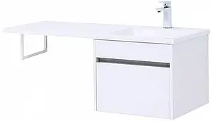 Тумба-умывальник подвесная над стиральной машиной Aquanet Токио 110 R белый 00236915+00235498, 1