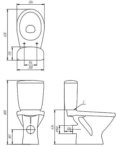 Унитаз-компакт Cersanit Trento белый S-KO-TR011-3/6-PL-w
