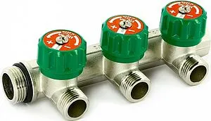 Коллектор регулирующий проходной 3 отвода ¾&quot;в/н x ½&quot;н Uni-fitt 411N3230, 1